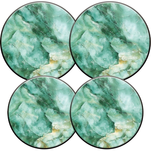 Electric Stove Burner Covers,4 Pcs Round Gas Burner Cover,8 and 10 Inch,Elegant Green Marble