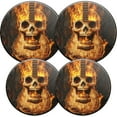 thumbnail image 1 of Electric Stove Burner Covers,4 Pcs Round Gas Burner Cover,8 and 10 Inch,Flaming Guitar with Skull Design, 1 of 7