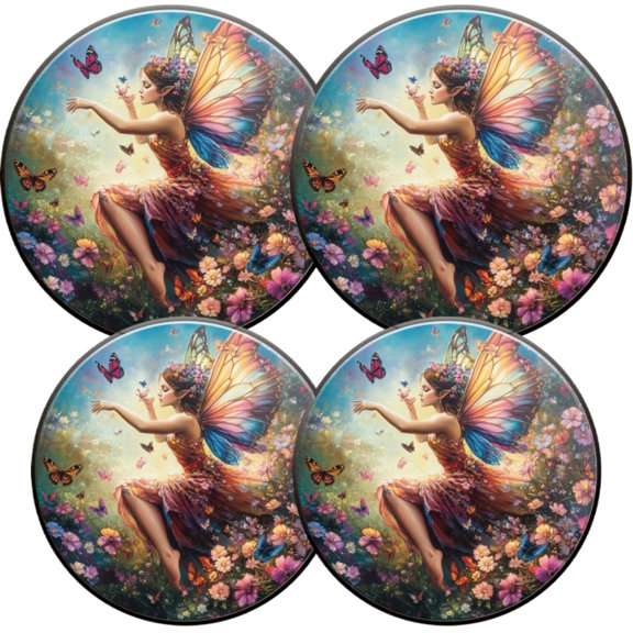 Electric Stove Burner Covers,4 Pcs Round Gas Burner Cover,8 and 10 Inch,fairy with wings flying in the air