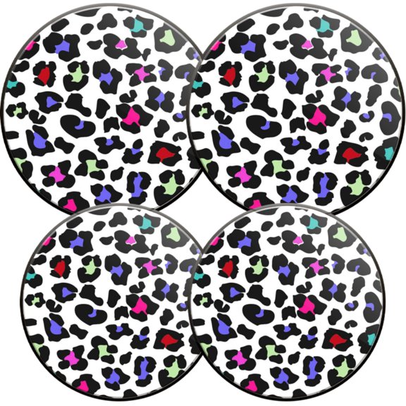 Electric Stove Burner Covers,4 Pcs Round Gas Burner Cover,8 and 10 Inch,pattern of different colors on white background