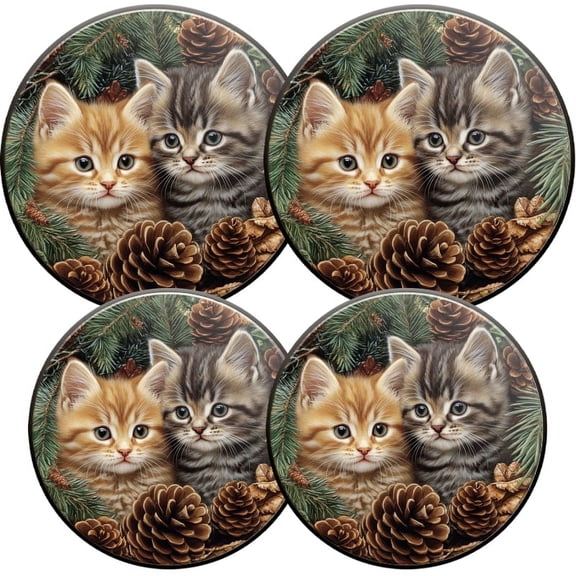 Electric Stove Burner Covers, Set of 4, Round Burner Cover,8 and 10 Inch,Adorable Kittens
