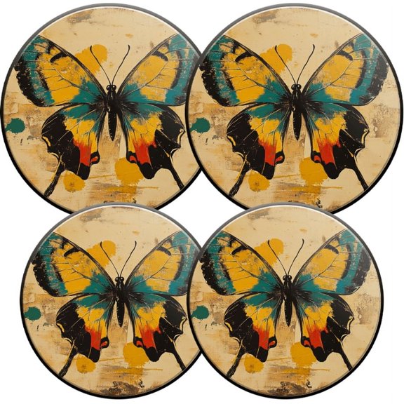 Electric Stove Burner Covers, Set of 4, Round Burner Cover,8 and 10 Inch,Butterfly_In_The_Style_Of_Greg_Simkins
