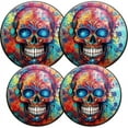 thumbnail image 1 of Electric Stove Burner Covers, Set of 4, Round Burner Cover,8 and 10 Inch,Colorful Fantasy Style Skull with Colorful Splashes, 1 of 4