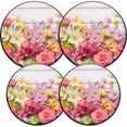 thumbnail image 1 of Electric Stove Burner Covers, Set of 4, Round Burner Cover,8 and 10 Inch,Colorful Spring Flowers Including Roses And Tulips, 1 of 4
