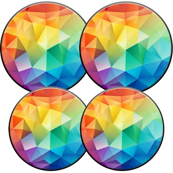 Electric Stove Burner Covers, Set of 4, Round Burner Cover,8 and 10 Inch,Rainbow Color Low Poly Triangles
