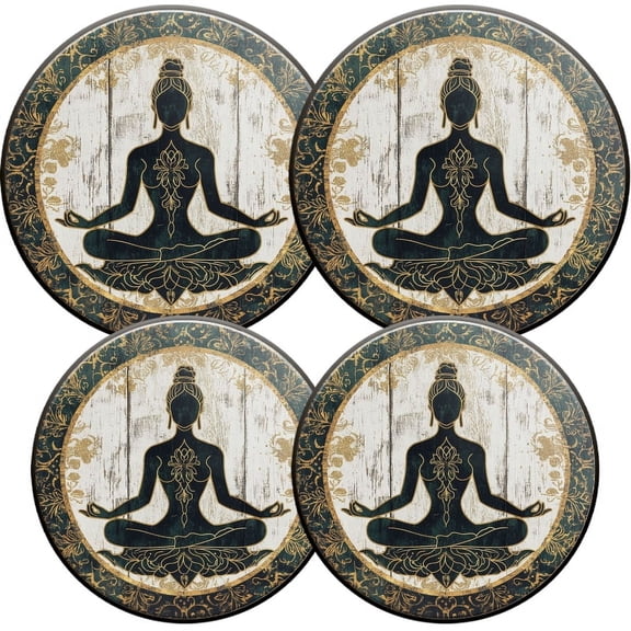 Electric Stove Burner Covers, Set of 4, Round Burner Cover,8 and 10 Inch,Round Design For Wooden Board