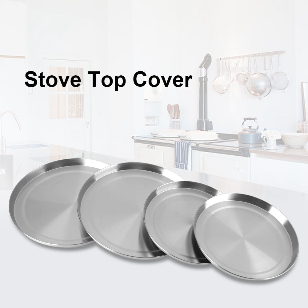 Electric Stove Burner Covers, Stainless Steel Round Kitchen Stove Top Burner Covers Cooker , Set of 4, 2pcs 8.3" and 2pcs 6.7"