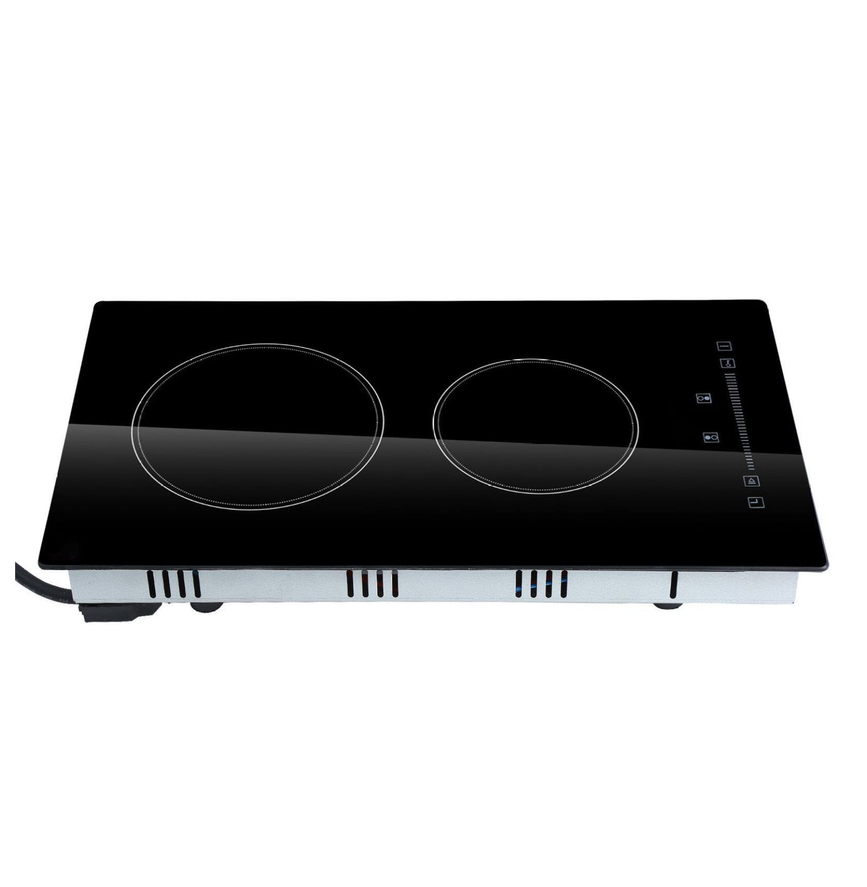 Electric Stove Top 2 Burner, 20x11.6 Inch 240V Glass Cooktop - Sensor Touch Control, Timer, Child Lock, 9 Power Levels for Kitchen