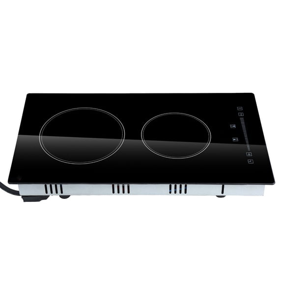 Electric Stove Top 2 Burner, 20x11.6 inch 240V Glass Cooktop, Sensor Touch Control, Timer & Child Lock, 9 Power Levels for Boil, Fry, Simmer