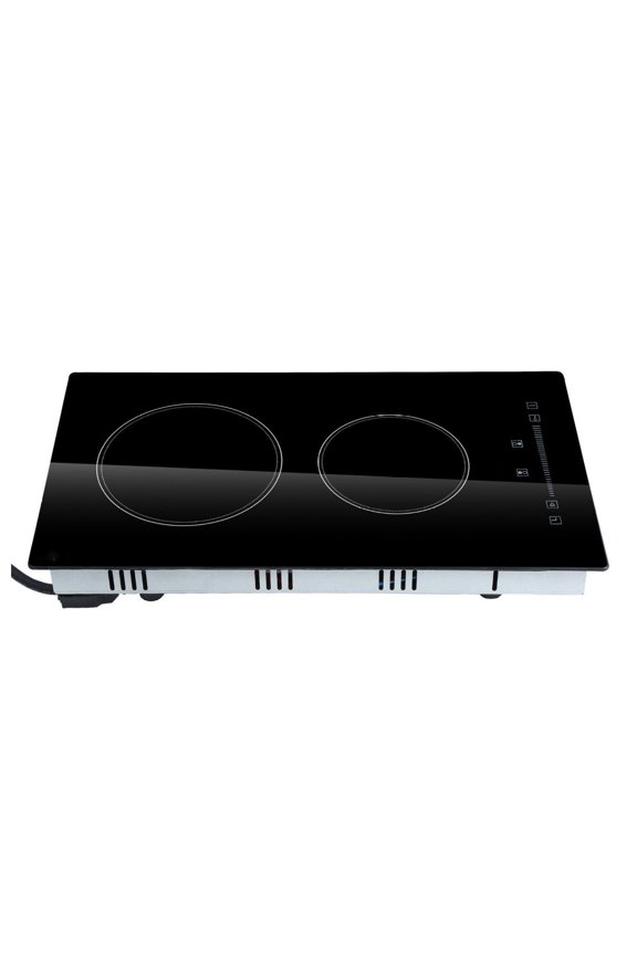 Electric Stove Top 2 Burners, 20x11.6 inch 110V Glass Cooktop with Touch Control, Timer & Child Lock, 9 Power Levels for Boil, Simmer, Fry