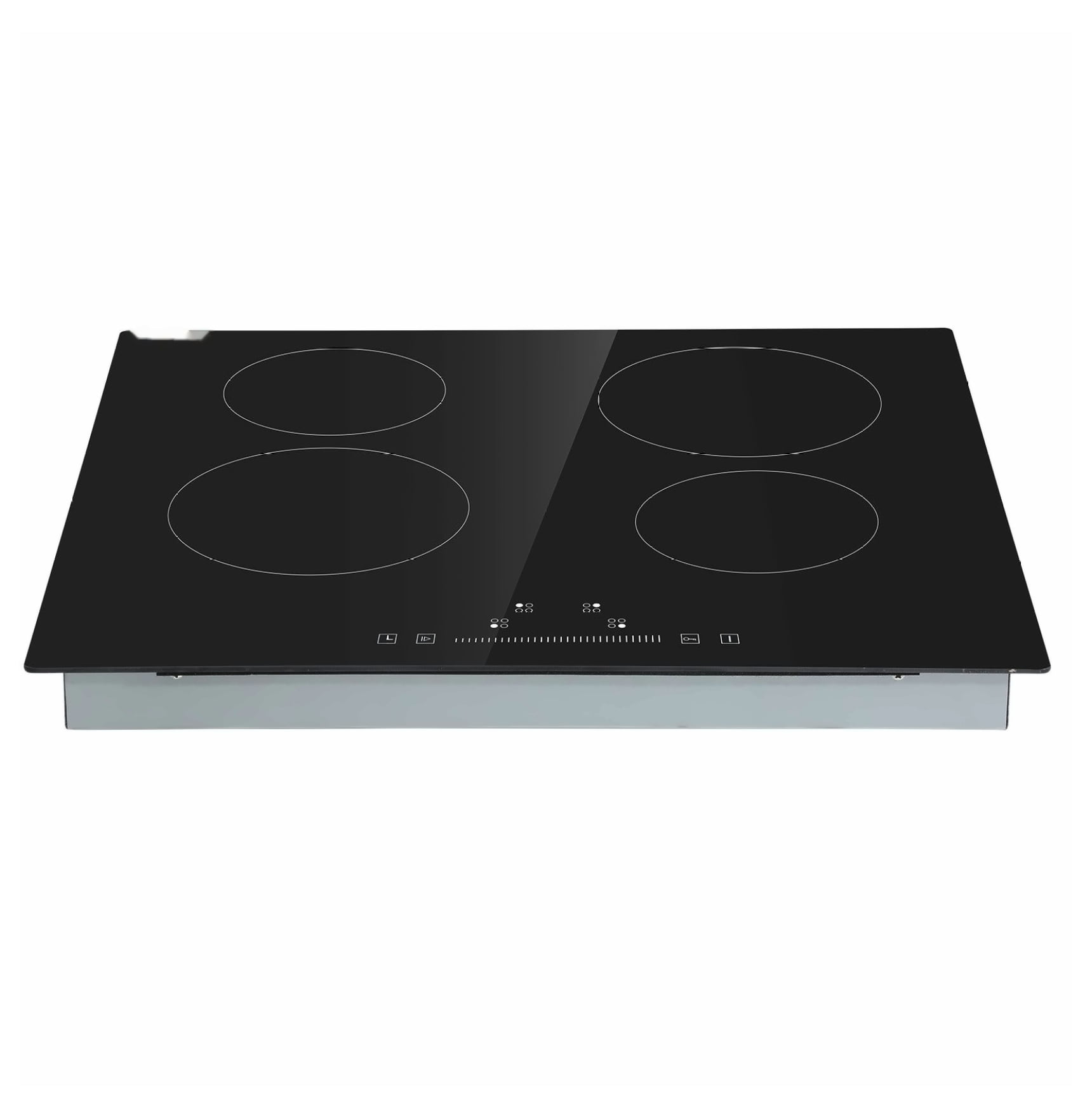 Electric Stove Top 23.2 x 20.5 inch, 4 Burner Glass Cooktop, 240V Radiant Cooktop with Touch Control, Timer & Child Lock, 9 Power Levels for Boiling, Simmering & Frying