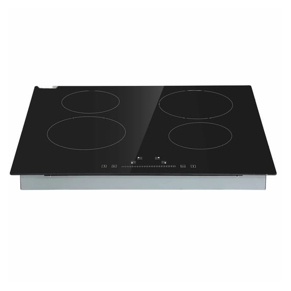 Electric Stove Top 23.2 x 20.5 inch, 4 Burner Glass Cooktop, 240V Radiant Cooktop with Touch Control, Timer & Child Lock, 9 Power Levels for Boiling, Simmering & Frying