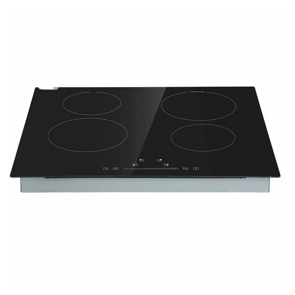 Electric Stove Top 23.2 x 20.5 inch, 4 Burner Glass Cooktop, 240V Radiant Cooktop with Touch Control, Timer & Child Lock, 9 Power Levels for Boiling, Simmering & Frying