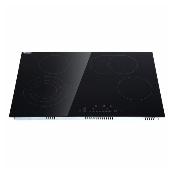 Electric Stove Top 30.3 x 20.5 inch, 4 Burner Glass Cooktop, 240V Radiant Cooktop with Touch Control, Timer & Child Lock, 9 Power Levels for Cooking