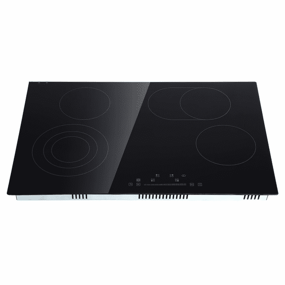 Electric Stove Top 30.3 x 20.5 inch, 4 Burner Radiant Cooktop, 240V Sensor Touch Control, Timer & Child Lock, 9 Power Levels for Boil, Fry, Simmer