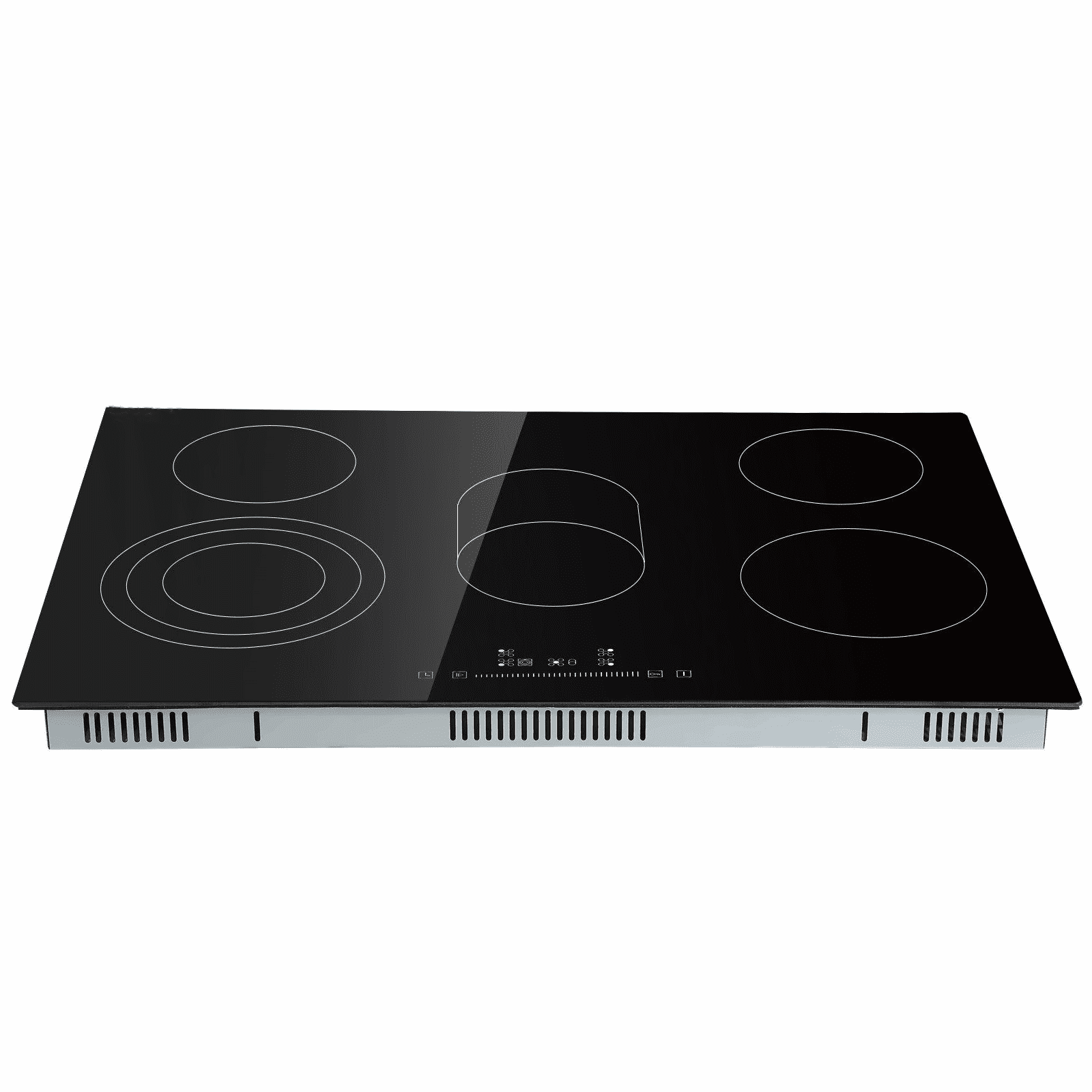Electric Stove Top 30.3 x 20.5 inch, 5 Burner Radiant Cooktop, 240V Sensor Touch Control, Timer & Child Lock, 9 Power Levels for Boil, Fry, Simmer