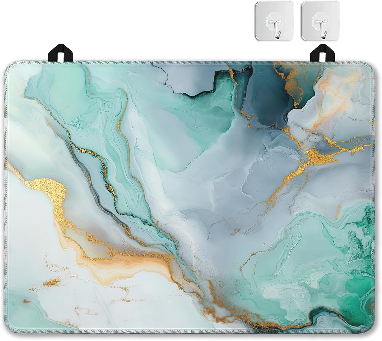 Electric Stove Top Cover,Green Gold Marble Stove Cover for Glass Top Electric Stove,ModernAbstract Heat Resistant Flat Top Stove Mat Countertop Protector, 28 x 20 Inch