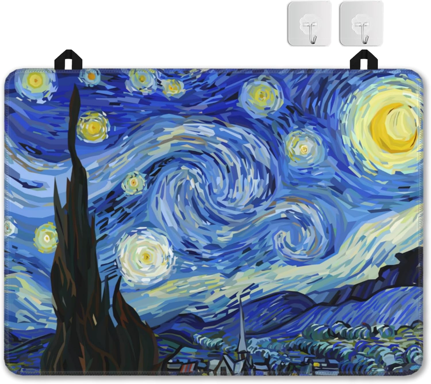Electric Stove Top Cover Protector \u2013 Christmas Kitchen Decor Starry Night Van Gogh Glass Flat Top Stove Mat Oven Induction Cooktop Mat for Ceramic Countertop Mats Heat-Resistant Dish Drying Mat