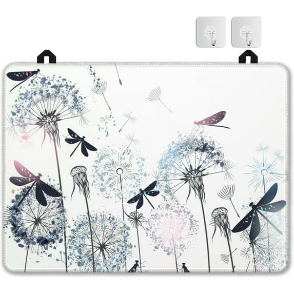 Electric Stove Top Cover Protector \u2013Christmas Kitchen Decor Dandelion Dragonfly Glass Flat Top Stove Mat Oven Induction Cooktop Mat for Ceramic Countertop Mats Heat-Resistant Dish Drying Mat