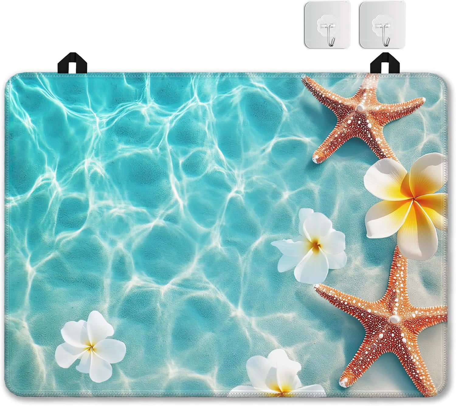 Electric Stove Top Cover,Sea Starfish Stove Cover for Glass Top Electric Stove,Summer Flower Heat Resistant Flat Top Stove Mat Countertop Protector, 28 x 20 Inch