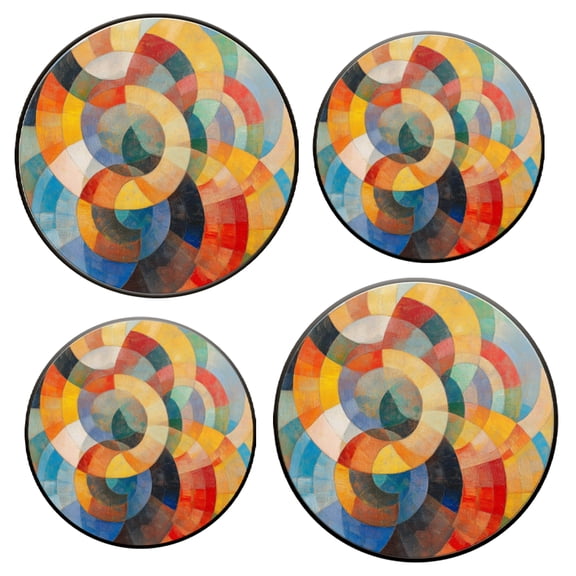 Electric Stove Top Covers Set of 4 for Range Accessories, Abstract Painting Of Colored Circles Gas Stove Top Covers for Expanding Counter Space Stovetop Decor