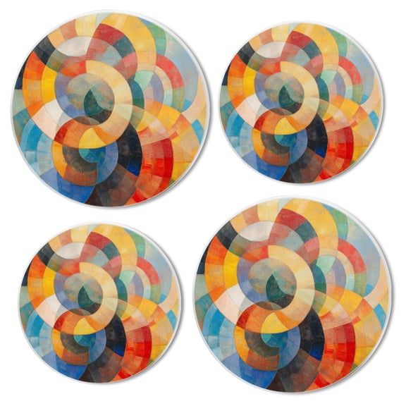 Electric Stove Top Covers Set of 4 for Range Accessories, Abstract Painting Of Colored Circles Gas Stove Top Covers for Expanding Counter Space Stovetop Decor