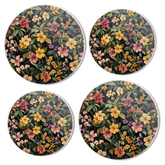 Electric Stove Top Covers Set of 4 for Range Accessories, Lush Orange - Bloom Ensemble Gas Stove Top Covers for Expanding Counter Space Stovetop Decor