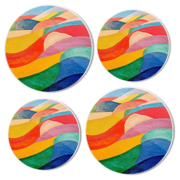 Electric Stove Top Covers Set of 4 for Range Accessories, Stunning Rainbow - Hued Waves Gas Stove Top Covers for Expanding Counter Space Stovetop Decor