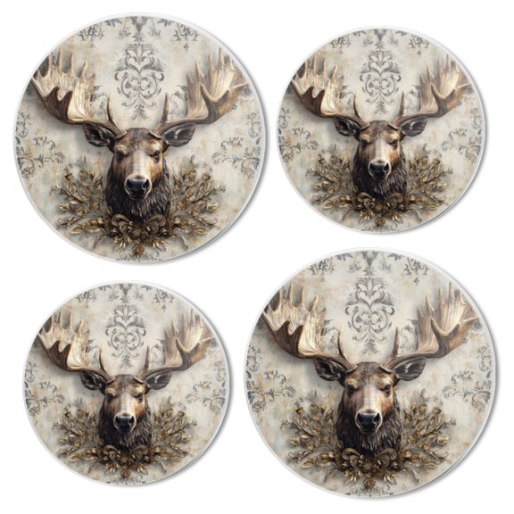 Electric Stove Top Covers Set of 4 for Range Accessories, Vivid Decorated - Themed Moose Gas Stove Top Covers for Expanding Counter Space Stovetop Decor