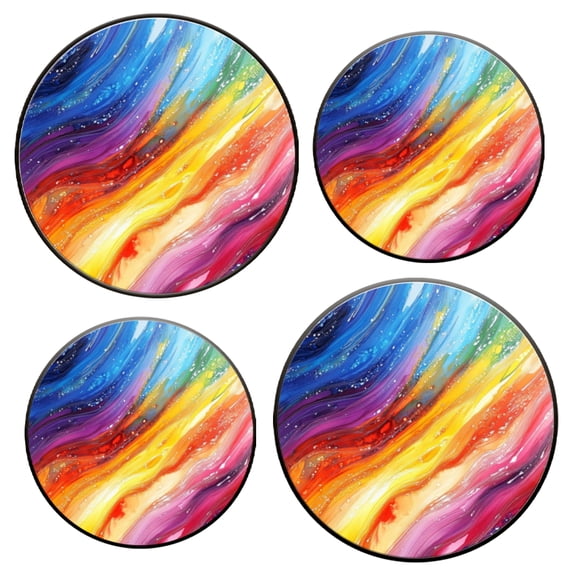 Electric Stove Top Covers Set of 4 for Range Accessories, Colorful Rainbow - Wash Art Gas Stove Top Covers for Expanding Counter Space Stovetop Decor