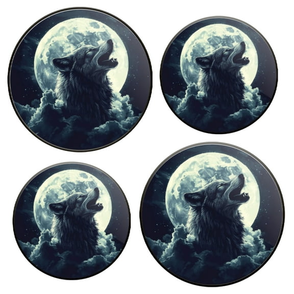 Electric Stove Top Covers Set of 4 for Range Accessories, Mysterious Wolf - Moon Art Gas Stove Top Covers for Expanding Counter Space Stovetop Decor