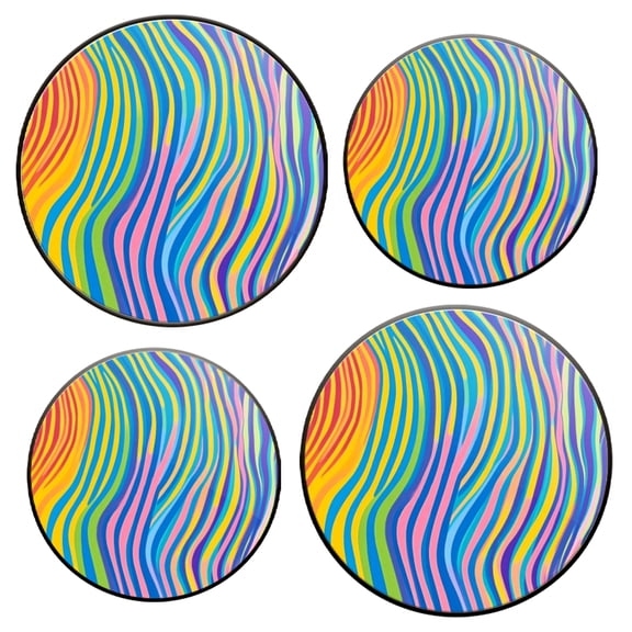 Electric Stove Top Covers Set of 4 for Range Accessories, Wavy Rainbow Stripes Gas Stove Top Covers for Expanding Counter Space Stovetop Decor