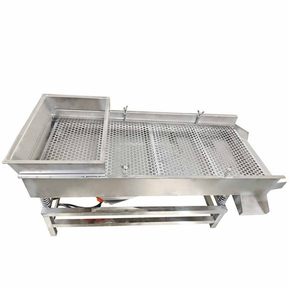 Electric Straight Vibrating Sieve Linear Sifter Machine Two Motor with 12mm Screen Mesh