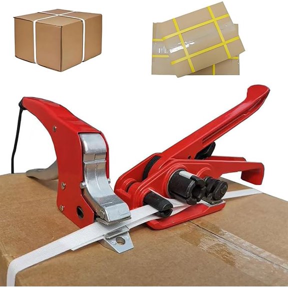 Electric Strapping Machine For Pallet Packaging With Hot Melt Packing Fusion Pressure Clamp, For Carton Sealing And Packaging