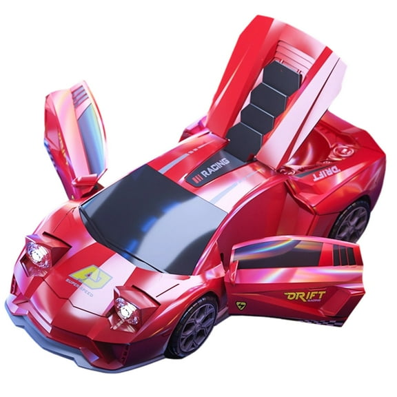 Electric Stunt Transformation Car with Music and Lights - Shape Changing Vehicle with Sound Effects, Interactive Toy with Flashing Lights for Ages 5-8 Years