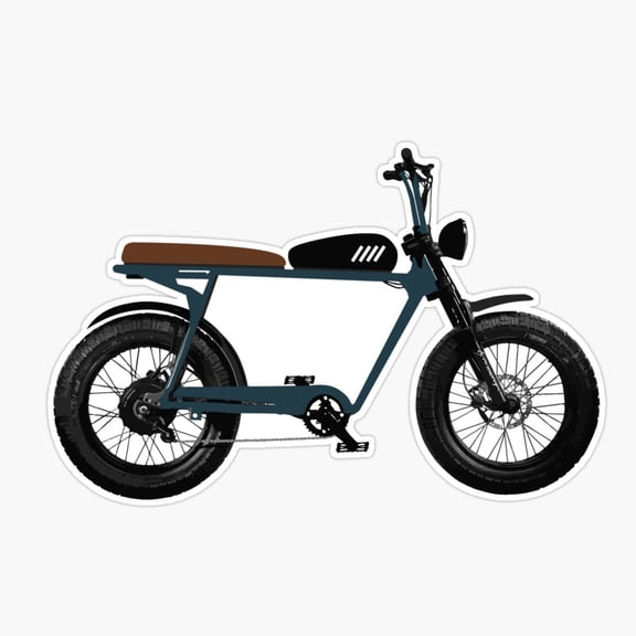 Electric Super Bike Blue Vinyl Decal Sticker