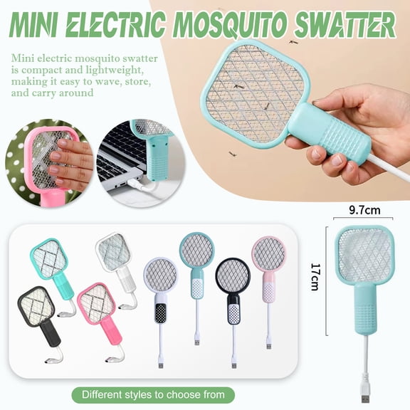 Electric Swatter Usb Rechargeable Bug Zapper Racket 2-In-1 Handheld Zapper for Indoor Outdoor Home Kitchen Camping Use Check Your Flying Pests Today