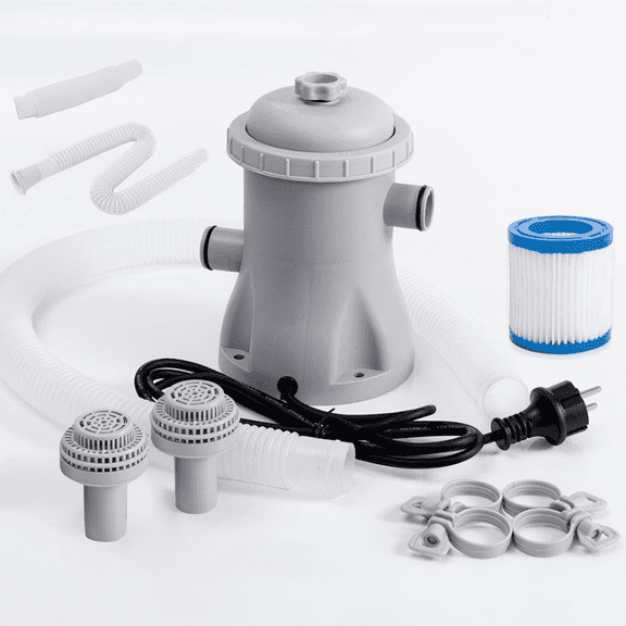 Electric Swimming Pool Filter Pump, 330 GPH Above Ground Pool Filter Pump System, Inflatable Pool Electric Filter Pump with Filter Cartridge, Efficient Water Circulation & Low Noise