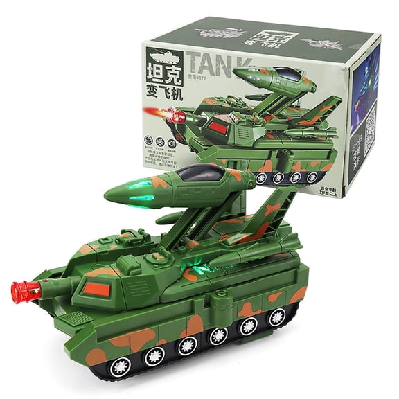 Electric Tank Fighter Transforming Aircraft Toy With Driving Light Music For Kids