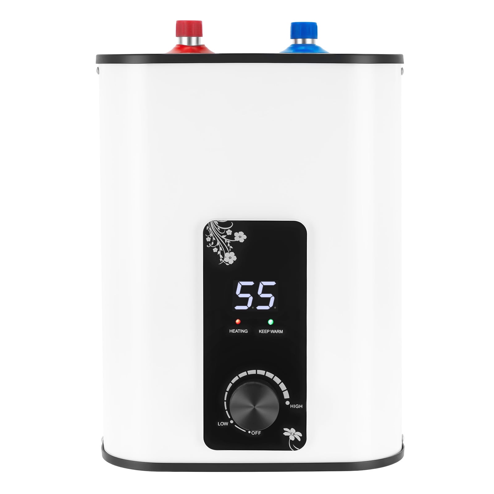 Electric Tank Water Heater, 8L Tank Water Heater for Point of Use Instant Hot Water 120V 1500W Plugin to Use, Wall or Floor Mounted
