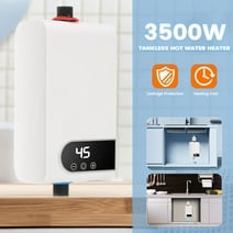 Electric Tankless Instant Hot Water Heater 3500W Shower 110V Kitchen Tap with Shower Set Faucet Electric Instant Hot Water Heater Tankless, White