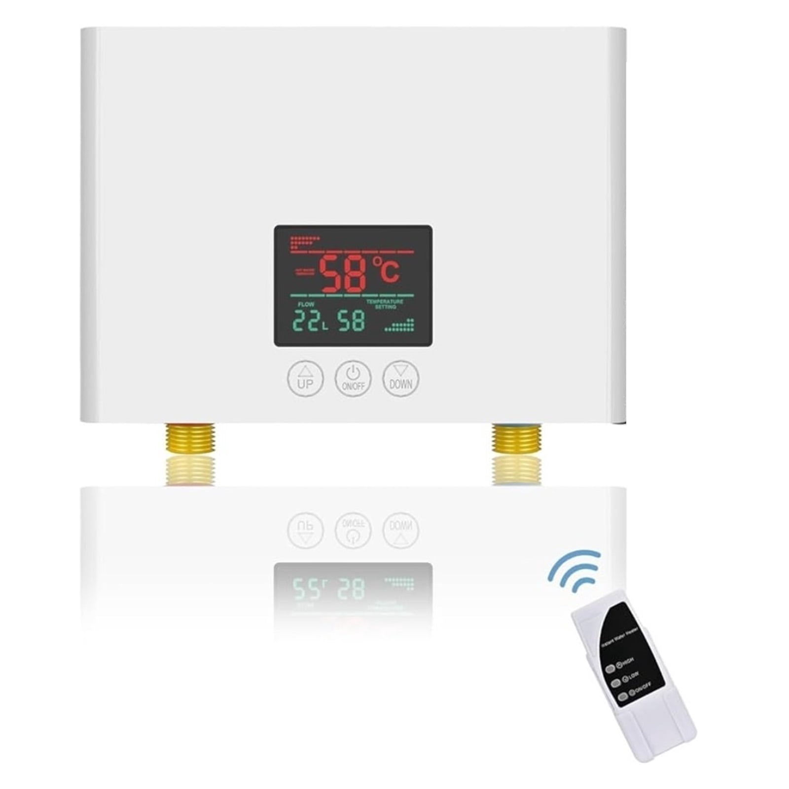 Electric Tankless Water Heater 3000W With Remote And LED Display - Automatic Control System - Fault Self-Test Function ,Safety Protections
