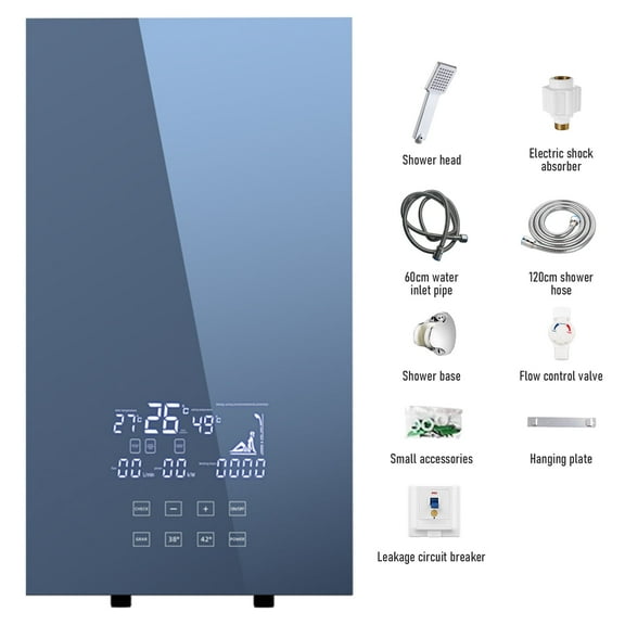 Electric Tankless Water Heater, 6000W 110V Instant Hot On Demand Residential Electric Water Heater with LED Temperature Display for Kitchen rv Whole House Shower Sink