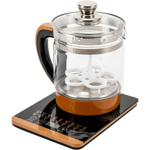 Electric Tea Kettle, 1.8L/0.4Gal Health Pot Electric Glass Kettle w/Filter+ Digital Heating Base, Tea Maker with 18 Smart Menu, BPA-FREE & Boil-Dry Protection for Boiling Water Tea, Coffee, Oatmeal