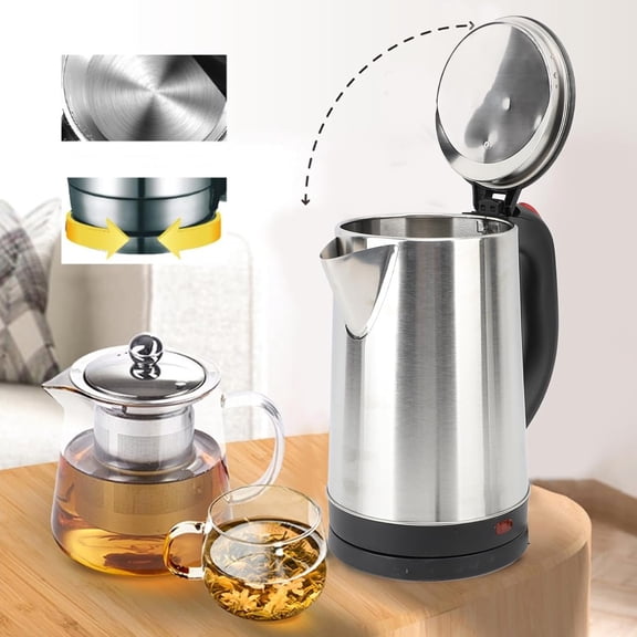 Electric Tea Kettle, 2.5L 304 Stainless Steel Electric Kettle, Fast Boiling Water Boiler with Automatic Shut Off, 360° Rotating Base, Cordless Electric Teapot for Tea Coffee Use