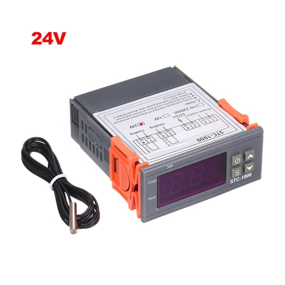 Electric Thermostat Digital Temperature Controller, LED Display Switch Modes Microcomputer Temperature Controller with Sensor, Alarm Function, For Domestic Freezer, Boiler, Steamer