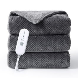 Heated Blanket Electric Throw 50 x60 Soft Ribbed Flannel Heated Blanket with 6 Heating Levels 8 Time Settings Grey Walmart