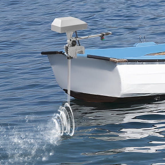 Electric Thrust Outboard Motor Thrust Transom Mounted Trolling Motor Freshwater Transom Mounted Trolling Motor, 4200rmp,12-24V, 1500W, Load 1653.5lbs (Electric Thrust Outboard Motor)