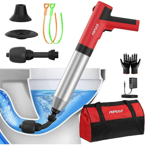 Electric Toilet Plunger Swift High Pressure Drain Unclogger Plungers for Bathroom, Floors, Shower Heavy Duty Versatile Home Toilet Clog Remover