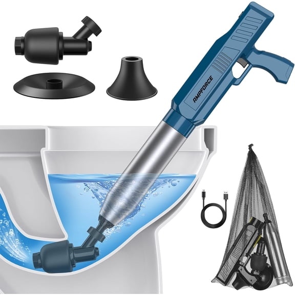Electric Toilet Plunger with Adjustable High-Pressure Air Pump for Clog Removal
